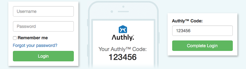 Multi-factor authentication screen